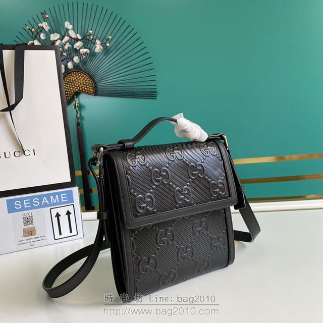 Gucci古馳包包 G家新款男包 款號:625782 古奇克壓皮手提斜挎包  gdj1224